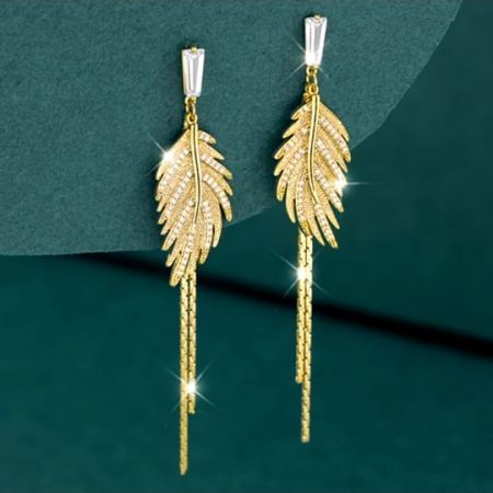 Golden Stone Ear Ring