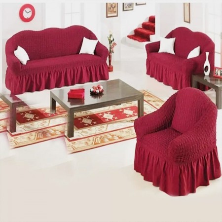 Maroon Sofa Cover 3+2+1 Seat