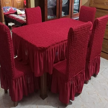 Maroon Color শুধু মাত্র ৬ পিছ চেয়ার কভার।